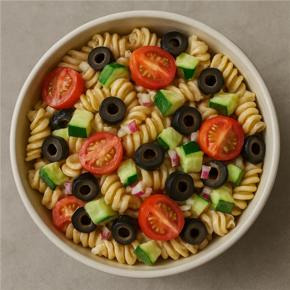 Pastasalat m. kød